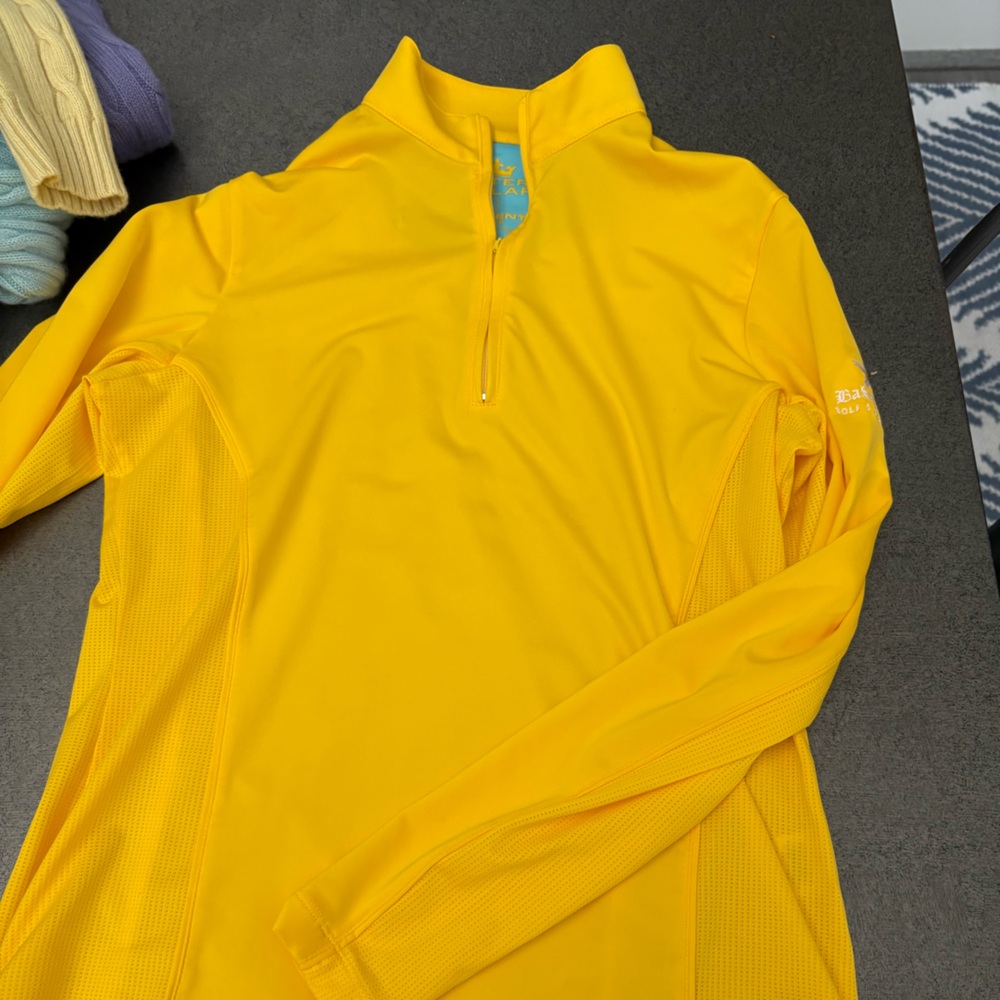 Peter Millar Yellow Half-Zip Pullover